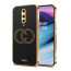 Vaku ® OnePlus 8 Skylar Leather Pattern Gold Electroplated Soft TPU Back Cover