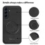 Vaku ® Samsung Galaxy A35 5G Maxtron Leather Stitched Magnetic Magsafe Non-Slip Grip Shockproof Back Cover