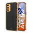Vaku ® Samsung Galaxy A14 Luxemberg Series Leather Stitched Gold Electroplated Soft TPU Back Cover