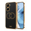 Vaku ® Vivo V29e 5G Skylar Leather Pattern Gold Electroplated Soft TPU Back Cover