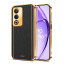 Vaku ® Oppo A3 Pro 5G Luxemberg Leather Pattern Gold Electroplated Soft TPU Back Cover