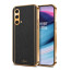 Vaku ® OnePlus Nord CE Luxemberg Series Leather Stitched Gold Electroplated Soft TPU Back Cover