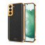 Vaku ® Samsung Galaxy S22 Plus Luxemberg Series Leather Stitched Gold Electroplated Soft TPU Back Cover