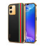 Vaku ® Vivo T1X Felix Line Leather Stitched Gold Electroplated Soft TPU Back Cover Case