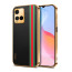 Vaku ® Vivo Y21A Felix Line Leather Stitched Gold Electroplated Soft TPU Back Cover Case