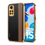 Vaku ® Xiaomi Redmi Note 11s Felix Line Leather Stitched Gold Electroplated Soft TPU Back Cover Case
