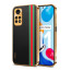 Vaku ® Xiaomi Redmi Note 11 Felix Line Leather Stitched Gold Electroplated Soft TPU Back Cover Case