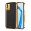 Vaku ® OnePlus 9R Luxemberg Series Leather Stitched Gold Electroplated Soft TPU Back Cover