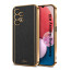 Vaku ® Samsung Galaxy A13 Luxemberg Leather Stitched Gold Electroplated Soft TPU Back Cover