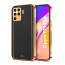 Vaku ® Oppo F19 Pro Luxemberg Series Leather Stitched Gold Electroplated Soft TPU Back Cover