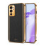 Vaku ® OnePlus 9RT Luxemberg Series Leather Stitched Gold Electroplated Soft TPU Back Cover