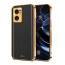 Vaku ® Oppo Reno7 5G Luxemberg Series Leather Stitched Gold Electroplated Soft TPU Back Cover