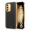 Vaku ® Samsung Galaxy S23 Plus Luxemberg Series Leather Stitched Gold Electroplated Soft TPU Back Cover