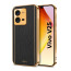 Vaku ® Vivo V25 Luxemberg Series Leather Stitched Gold Electroplated Soft TPU Back Cover