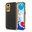 Vaku ® Redmi Note 11 Luxemberg Series Leather Stitched Gold Electroplated Soft TPU Back Cover
