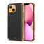 Vaku ® For Apple iPhone 13 Luxemberg Series Leather Stitched Gold Electroplated Soft TPU Back Cover