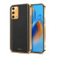 Vaku ® Oppo A74 Luxemberg Leather Stitched Gold Electroplated Soft TPU Back Cover