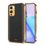 Vaku ® OnePlus 9 Luxemberg Series Leather Stitched Gold Electroplated Soft TPU Back Cover
