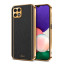 Vaku ® Samsung Galaxy A22 5G Luxemberg Series Leather Stitched Gold Electroplated Soft TPU Back Cover