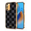 Vaku ® Oppo A74 Cheron Leather Stitched Gold Electroplated Soft TPU Back Cover