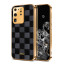 Vaku ® Samsung Galaxy S20 Ultra Cheron Series Leather Stitched Gold Electroplated Soft TPU Back Cover