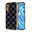 Vaku ® Oppo F15 Cheron Series Leather Stitched Gold Electroplated Soft TPU Back Cover