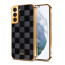 Vaku ® Samsung Galaxy S21 Plus Cheron Series Leather Stitched Gold Electroplated Soft TPU Back Cover