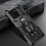 Vaku ® Vivo Y35 4G Vanguard Military Grade Armor Case with Metal Belt Clip Kickstand Back Cover