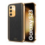 Vaku ® Samsung Galaxy S23 Luxemberg Series Leather Stitched Gold Electroplated Soft TPU Back Cover