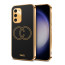 Vaku ® Samsung Galaxy S23 Skylar Leather Pattern Gold Electroplated Soft TPU Back Cover