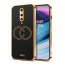 Vaku ® OnePlus 8 Skylar Leather Pattern Gold Electroplated Soft TPU Back Cover