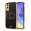 Vaku ® Vivo V21e 5G Skylar Leather Finish Gold Electroplated Soft TPU Back Cover