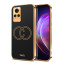 Vaku ® Vivo V21 5G Skylar Leather Finish Gold Electroplated Soft TPU Back Cover
