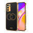 Vaku ® Oppo Reno6 5G Skylar Leather Pattern Gold Electroplated Soft TPU Back Cover