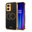 Vaku ® Oppo Reno7 5G Skylar Leather Pattern Gold Electroplated Soft TPU Back Cover