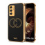 Vaku ® Vivo V23e 5G Skylar Leather Pattern Gold Electroplated Soft TPU Back Cover