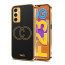 Vaku ® Samsung Galaxy F23 5G Skylar Leather Pattern Gold Electroplated Soft TPU Back Cover