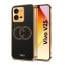 Vaku ® Vivo V25 5G Skylar Leather Pattern Gold Electroplated Soft TPU Back Cover