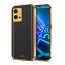 Vaku ® Vivo Y75 5G Luxemberg Series Leather Stitched Gold Electroplated Soft TPU Back Cover