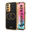 Vaku ® Samsung Galaxy A24 4G Skylar Leather Pattern Gold Electroplated Soft TPU Back Cover