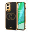 Vaku ® OnePlus Skylar Series Leather Stitched Gold Electroplated Soft TPU Back Cover
