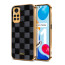 Vaku ® Redmi Note 11 Cheron Series Leather Stitched Gold Electroplated Soft TPU Back Cover