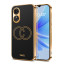 Vaku ® Oppo A17 Skylar Leather Pattern Gold Electroplated Soft TPU Back Cover