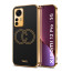 Vaku ® Xiaomi 12 Pro 5G Skylar Leather Pattern Gold Electroplated Soft TPU Back Cover