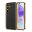 Vaku ® Samsung Galaxy A55 5G Luxemberg Leather Pattern Gold Electroplated Soft TPU Back Cover