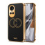 Vaku ® Oppo Reno10 5G Skylar Leather Pattern Gold Electroplated Soft TPU Back Cover