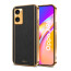 Vaku ® Oppo A96 Luxemberg Series Leather Stitched Gold Electroplated Soft TPU Back Cover