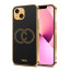 Vaku ® Apple iPhone 13 Skylar Leather Pattern Gold Electroplated Soft TPU Back Cover