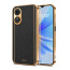 Vaku ® Oppo A17 Luxemberg Leather Pattern Gold Electroplated Soft TPU Back Cover