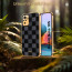 Vaku ® Redmi Note 10S Cheron Series Leather Stitched Gold Electroplated Soft TPU Back Cover